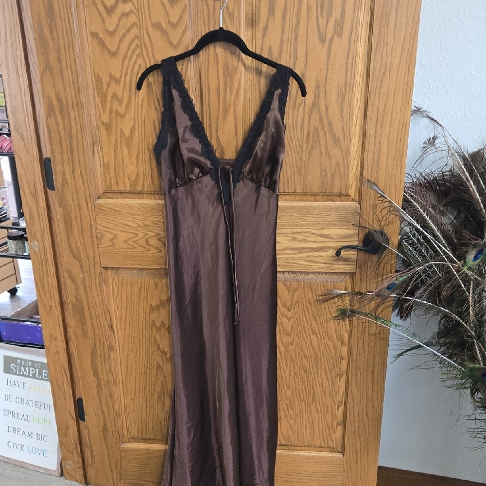 Wild Fable Chemise in Brown and Black with Silky Fabric